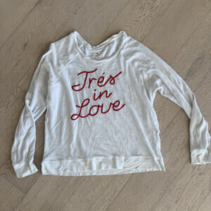 Sundry 'Très in Love' Red Valentine's Day Script Sweatshirt